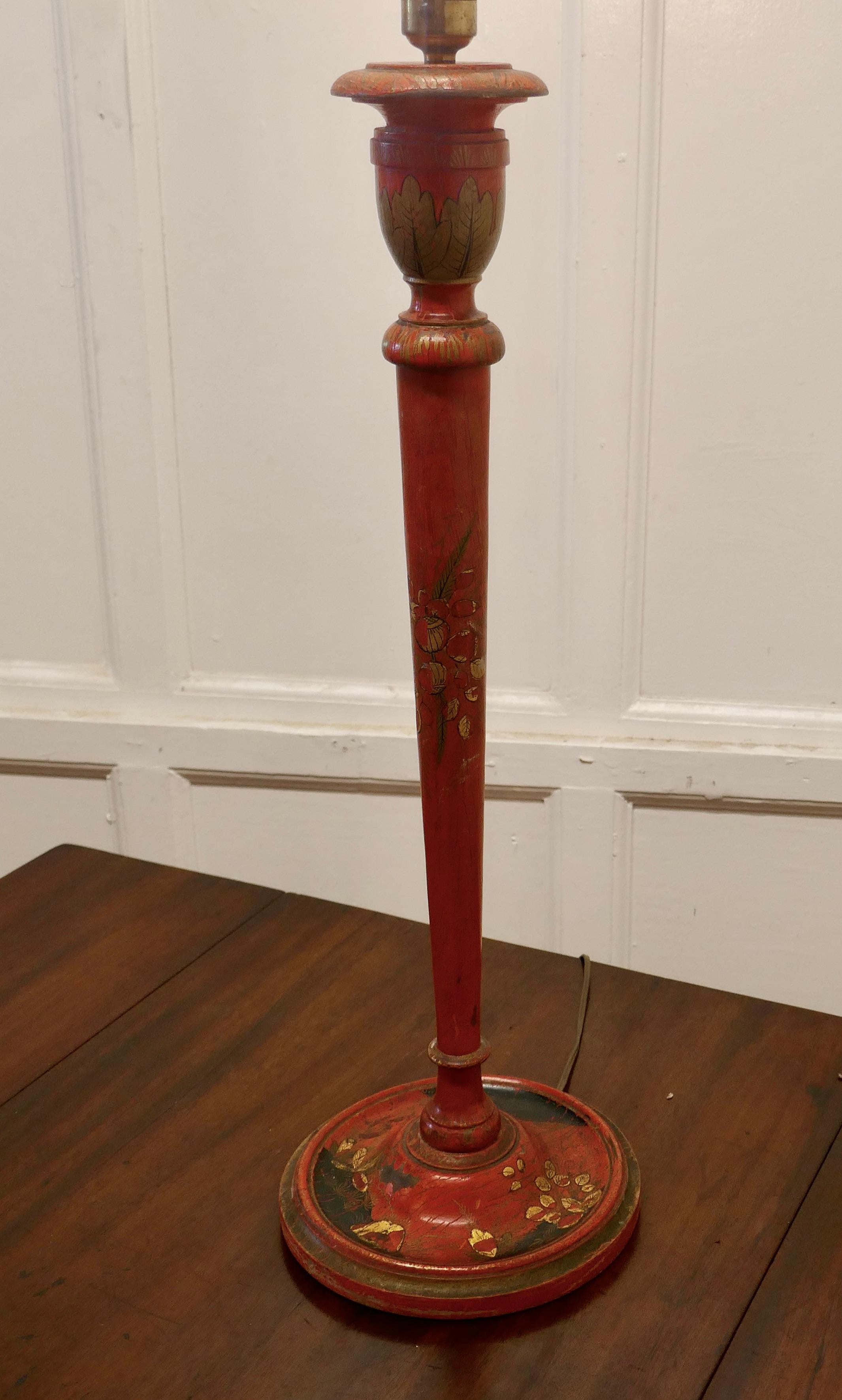 Chinoiserie Lacquer Table Lamp For Sale 4