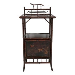 Chinoiserie Lackiertes Bambus Kabinett Französisch Aesthetic Movement 19. Jahrhundert