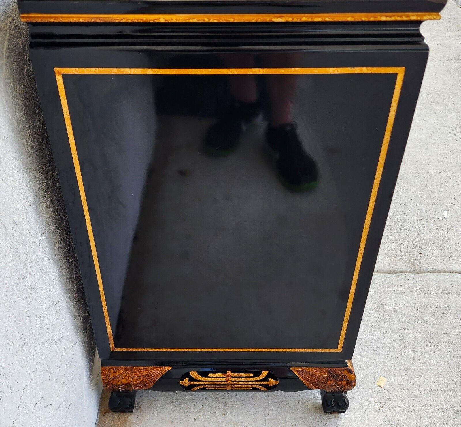 Chinoiserie Lacquered Buffet Gilded Asian Vintage 3