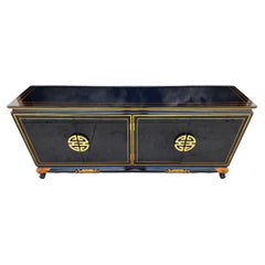 Chinoiserie Lacquered Buffet Gilded Asian Vintage