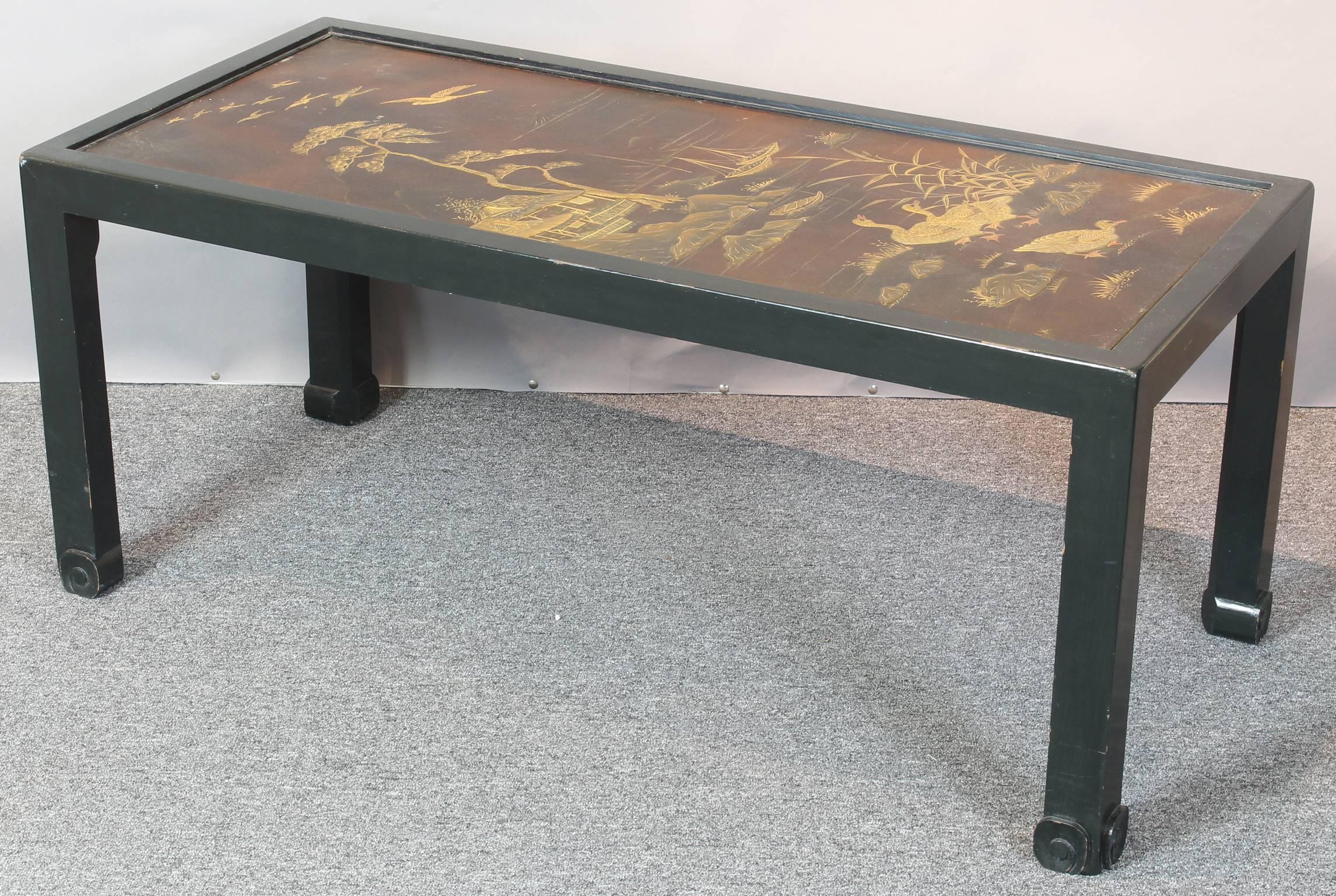 American Chinoiserie Lacquered Cocktail Table