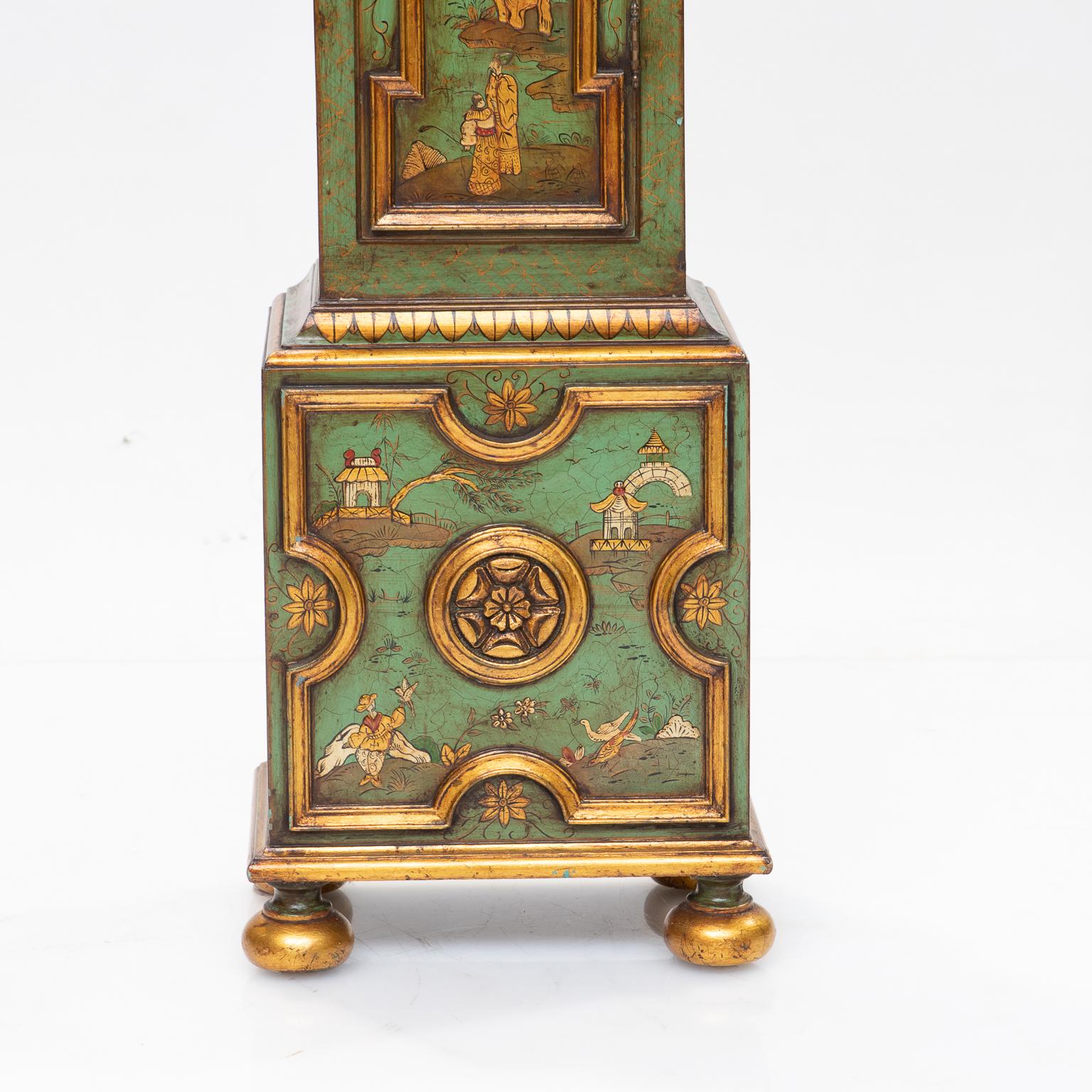 20th Century Chinoiserie Lacquered Grandmother Clock