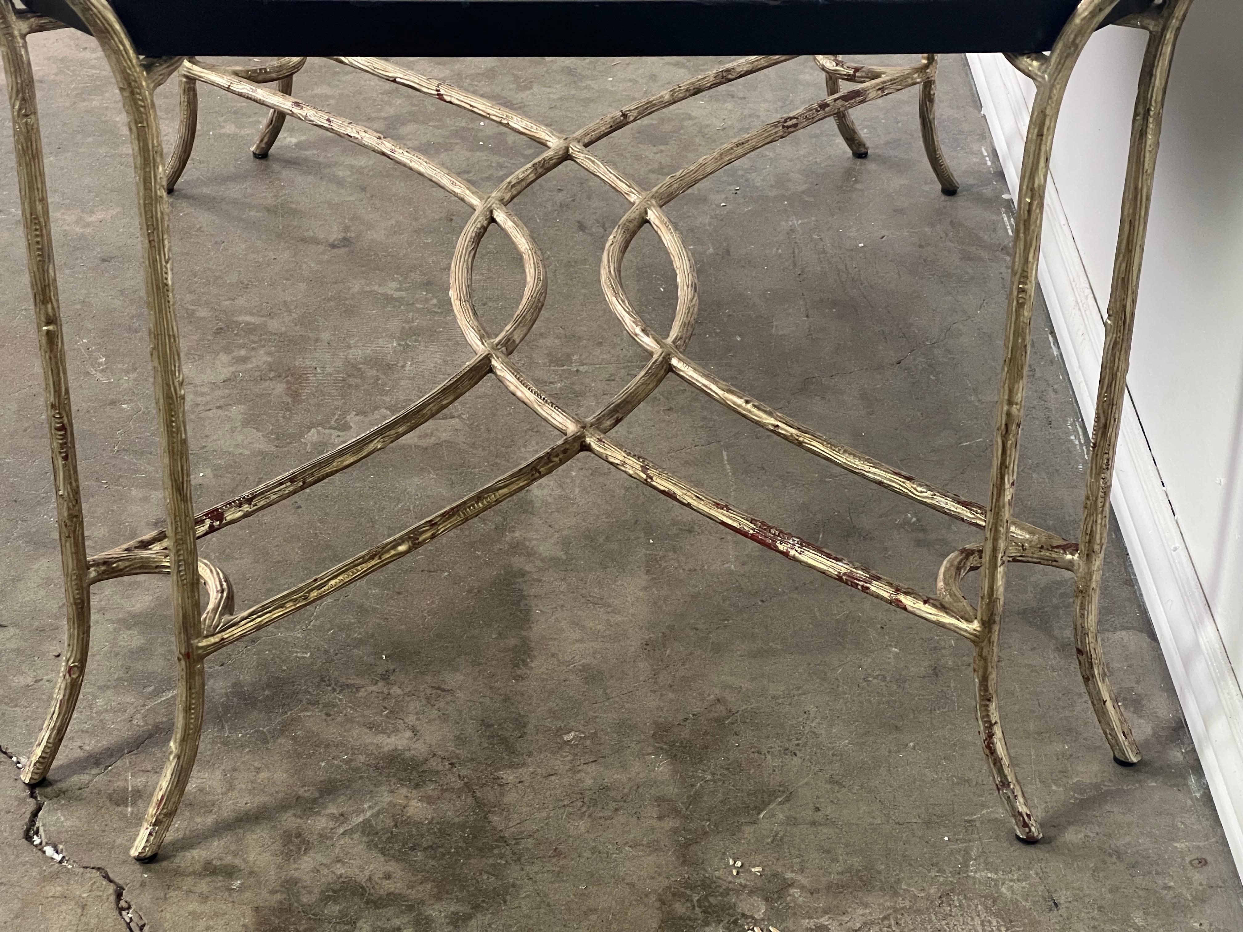Chinoiserie Lacquered Tea Table on Metal Base by Ebanista For Sale 4