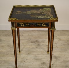 19th Century, French Chinoiserie Lacquered Wood Center Table