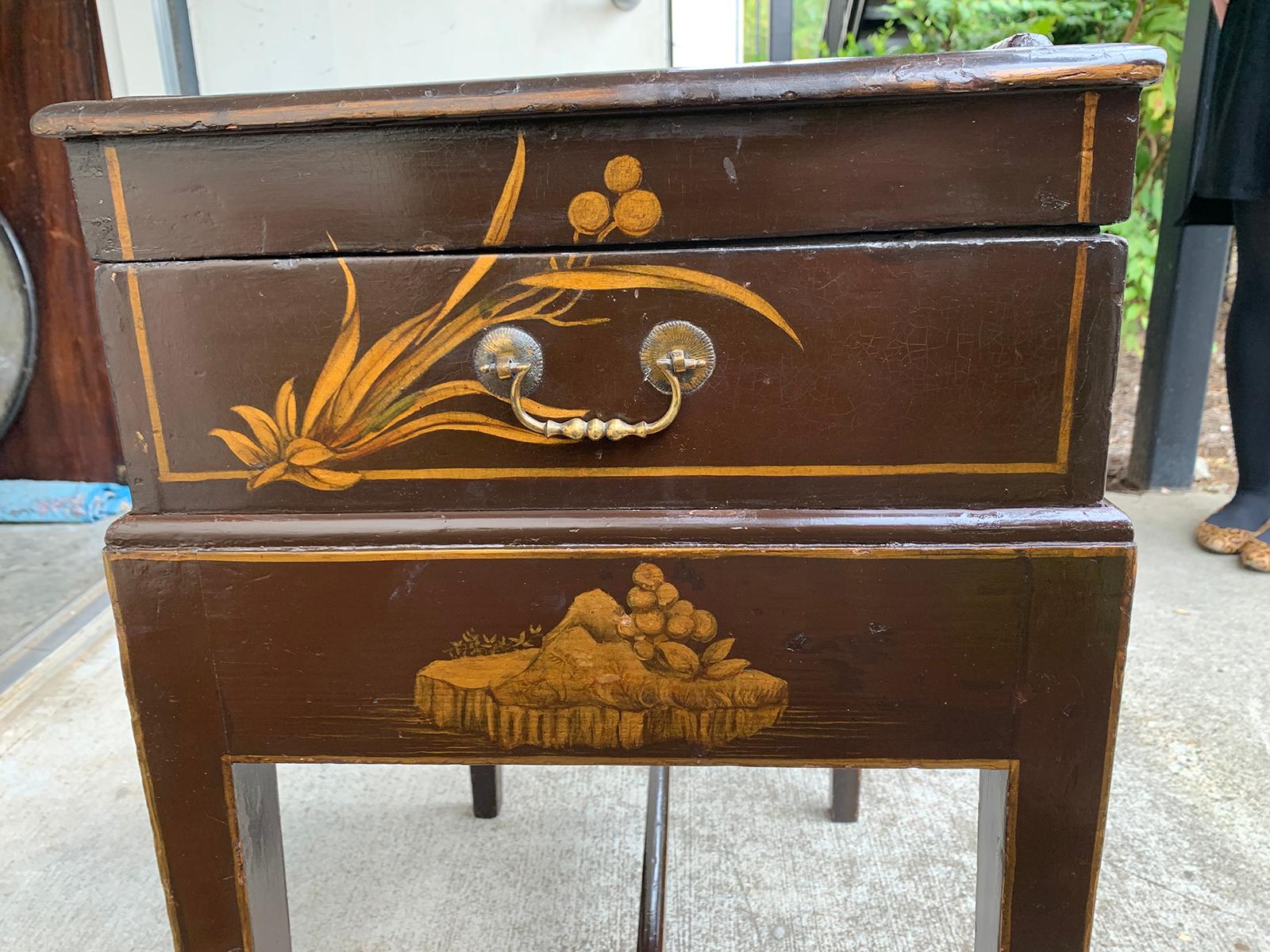 Chinoiserie Lacquered Writing Box on Stand 15