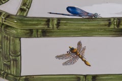 Chinoiserie Large Porcelain Dresser Box with Lid In Style of Ginori, Italy