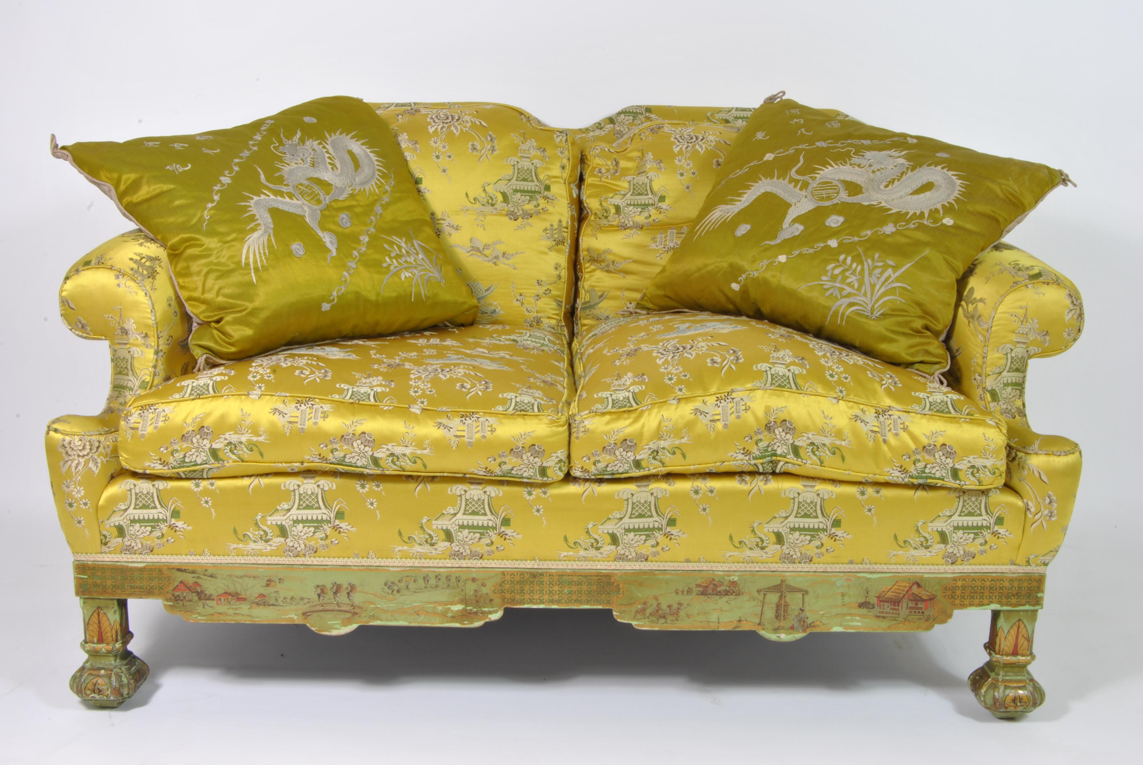 Chinoiserie Living Room with Sofa and Armchairs, France, 1890 In Good Condition For Sale In Napoli, IT