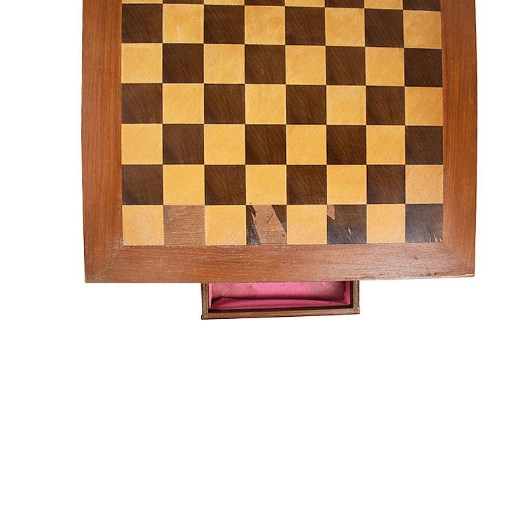 Chinoiserie Low Square Wood Chess or Checkers Game Table In Good Condition For Sale In Oklahoma City, OK