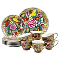 Set da tè per sei persone, 19 pezzi, Chinoiserie 'Mille Fleur' - Vintage anni '60