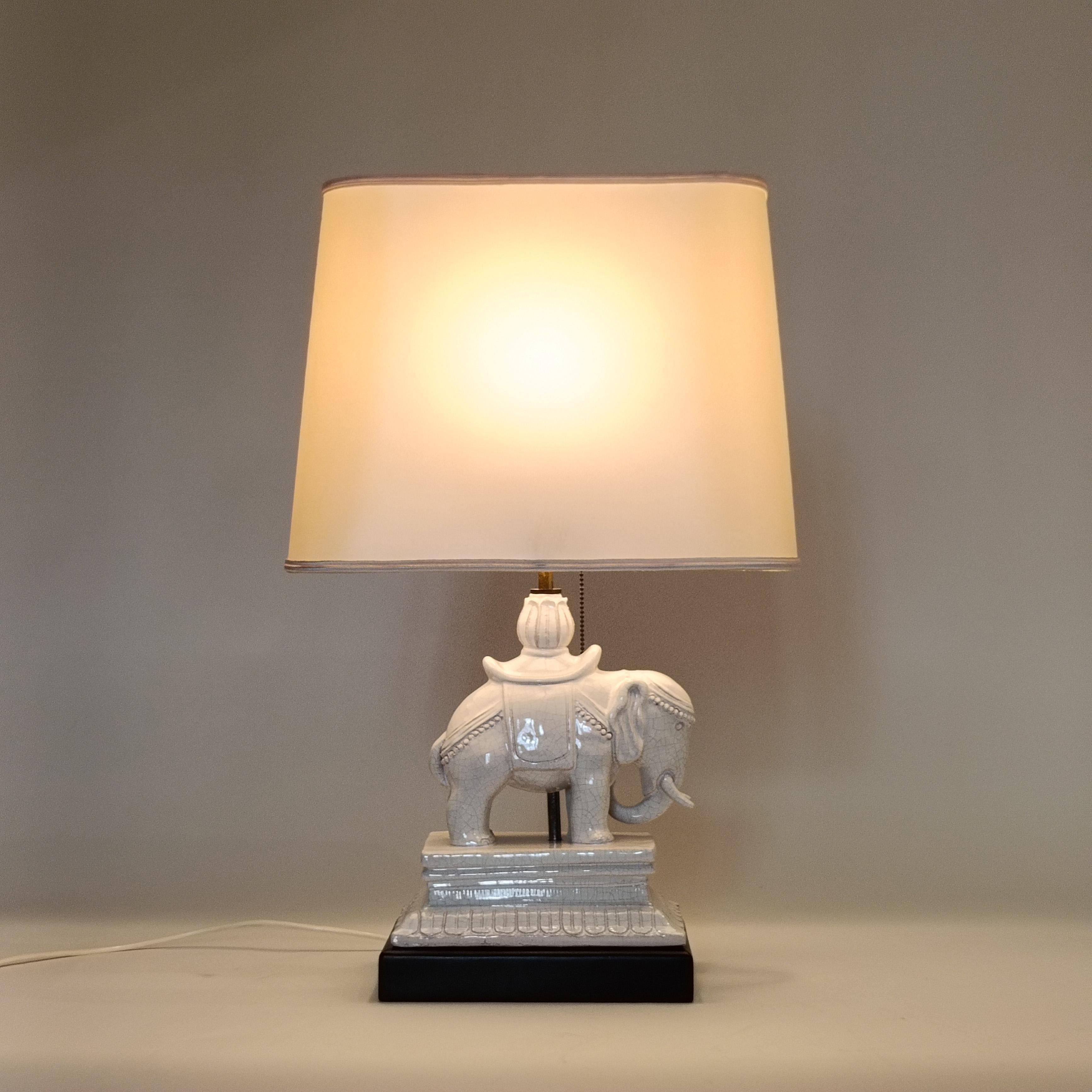 Arte asiático. Lámpara de sobremesa de cerámica estilo Chinoiserie, Japón, años 60 Glaseado en venta