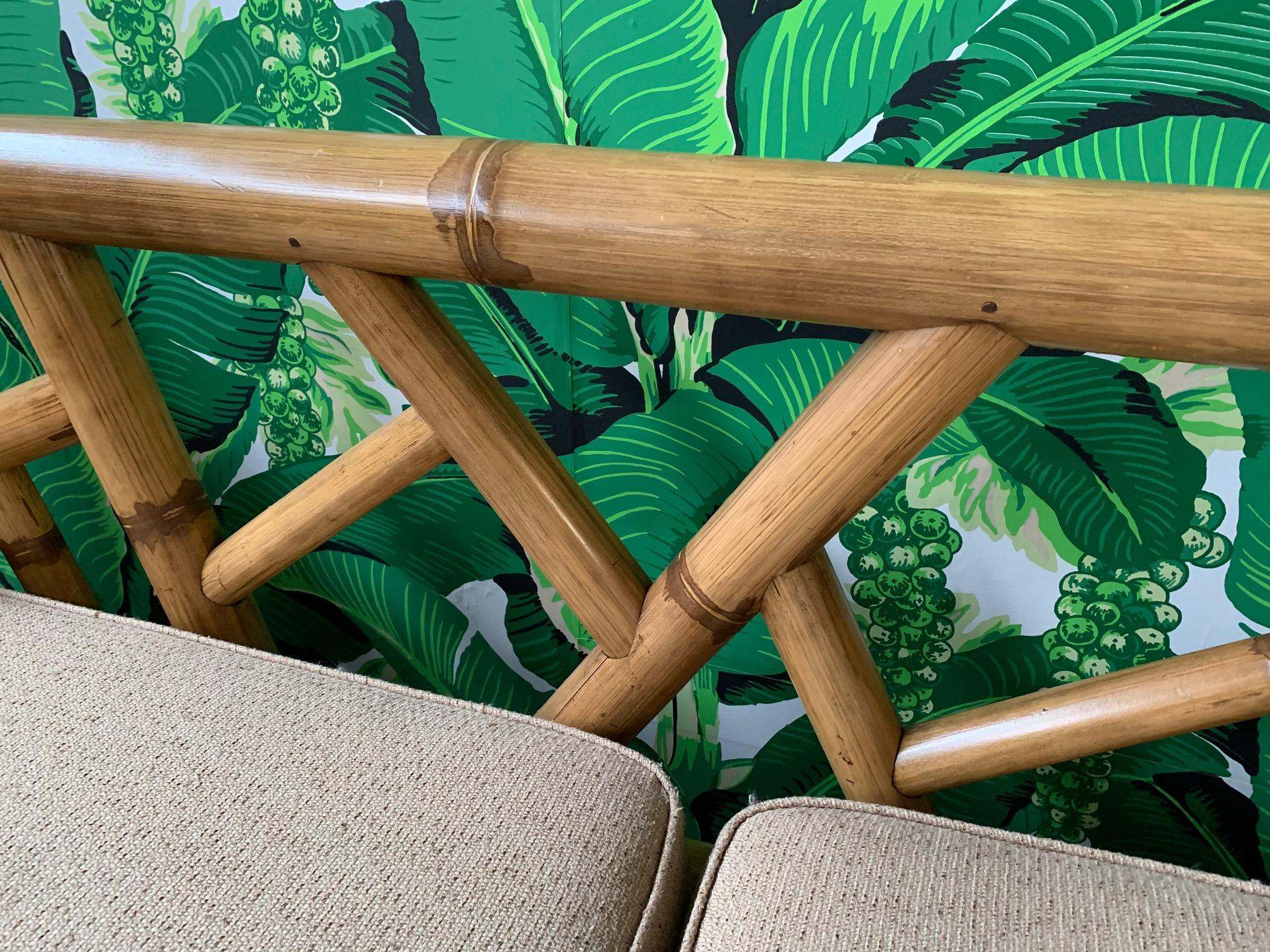 Chinoiserie Übergroßes Bambus Sektional Sofa 2