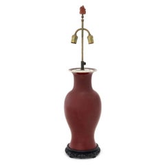 Chinoiserie Oxblood Glazed Lamp, Single