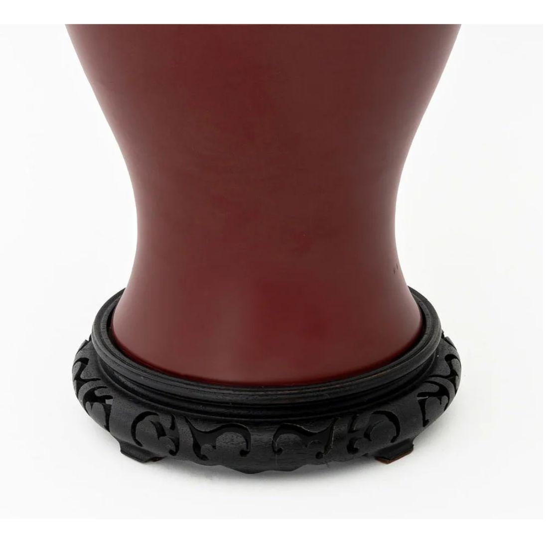Lámpara Chinoiserie Esmaltada Sangre de Buey, Sencilla siglo XX en venta