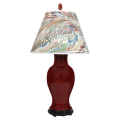 Chinoiserie Oxblood Glazed Lamp, Single