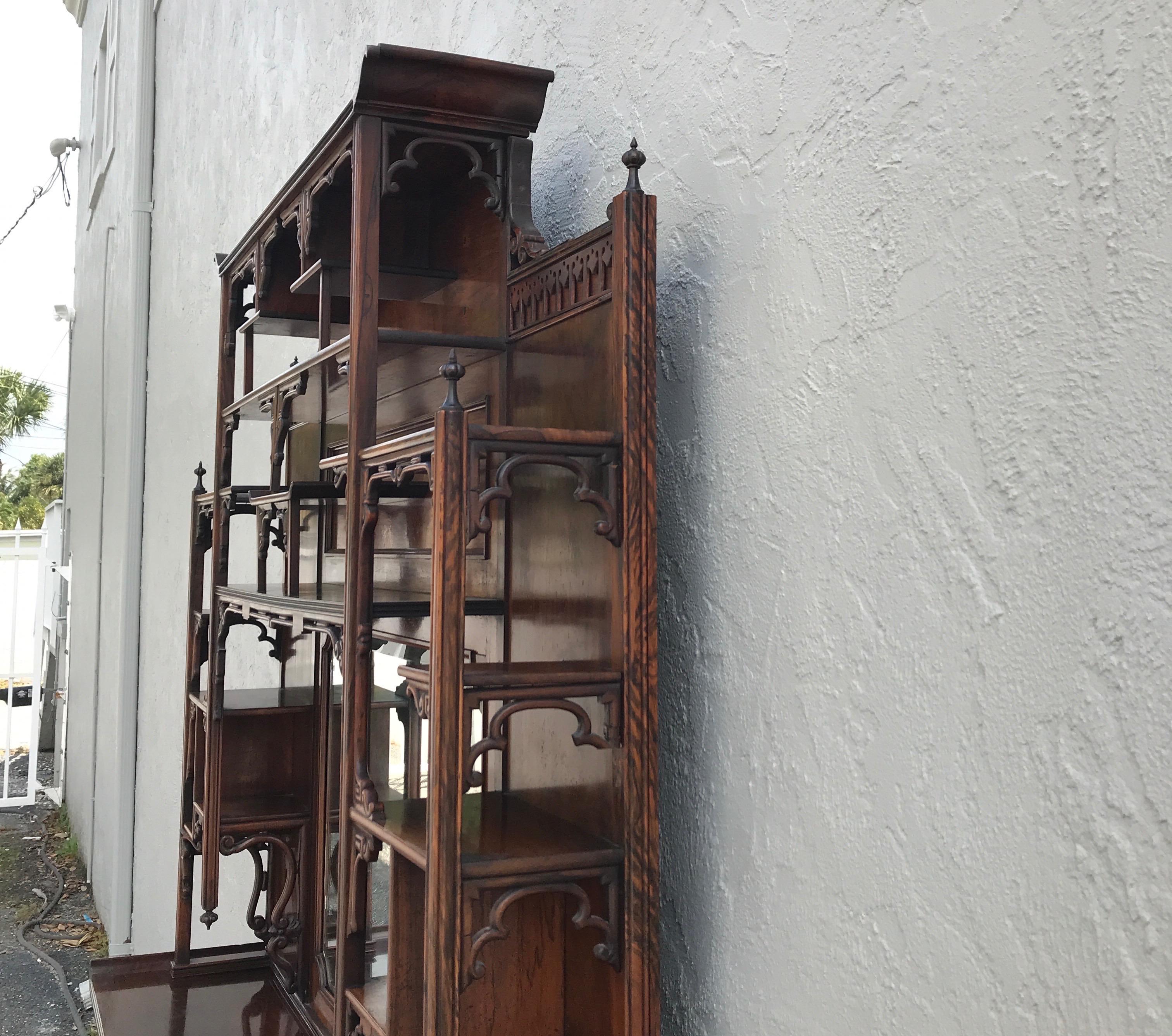 Wood Chinoiserie Pagoda Display Cabinet in the Brighton Pavilion Style For Sale