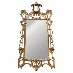 Miroir Chinoiserie Pagode en bois doré
