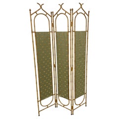 Chinoiserie Pagoda Style Three Panel Screen