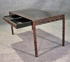 Chinoiserie Paint Decorated Faux Bamboo Writing Desk