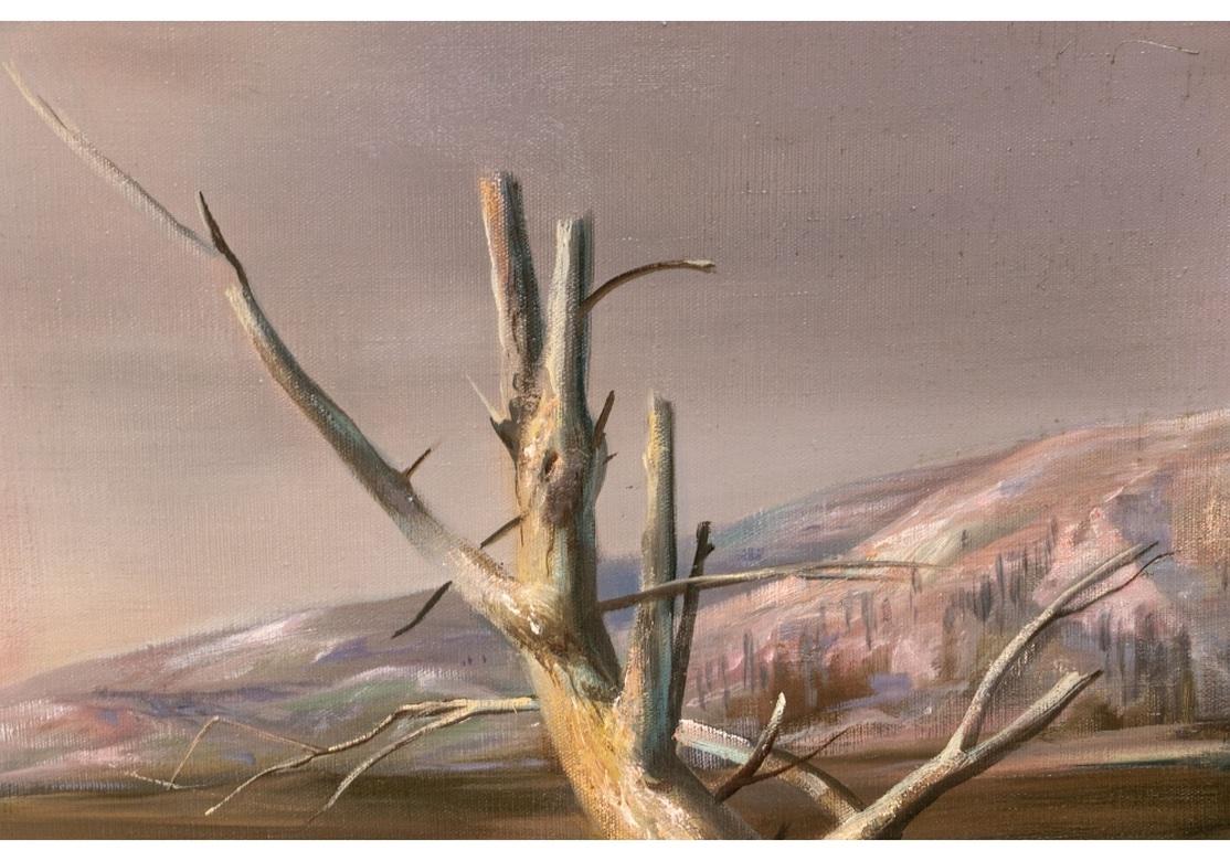 Rustique K.G. Megrovich, Russie, Signé  Huile sur toile d'un paysage désuet  en vente