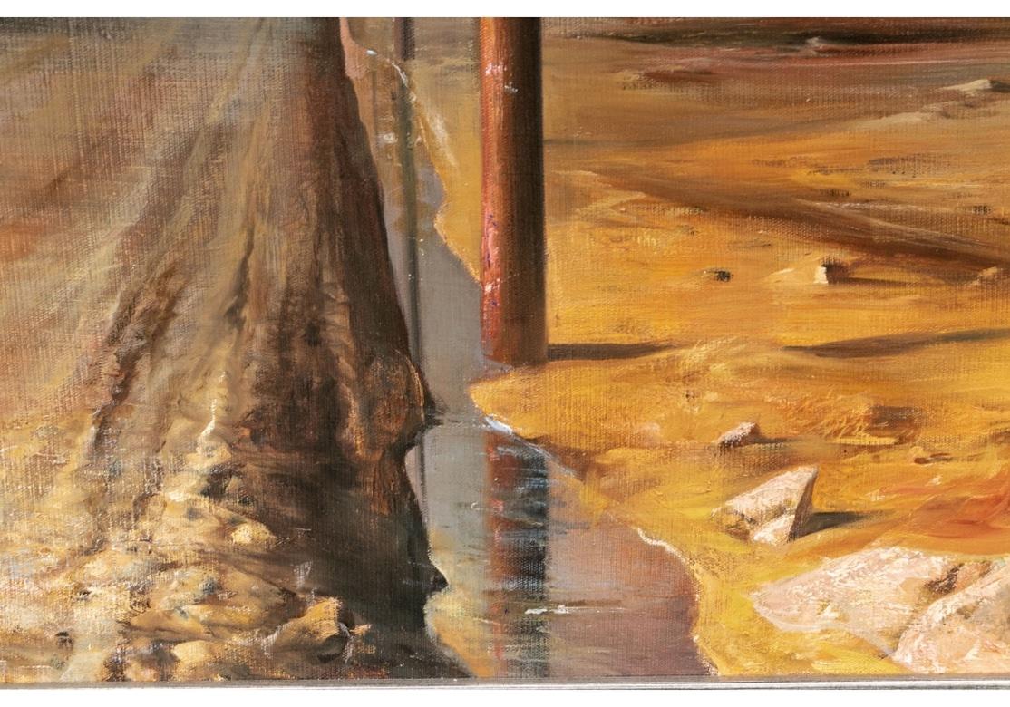 K.G. Megrovich, russisch, signiert  Öl auf Leinwand einer trostlosen Landschaft im Zustand „Gut“ im Angebot in Bridgeport, CT
