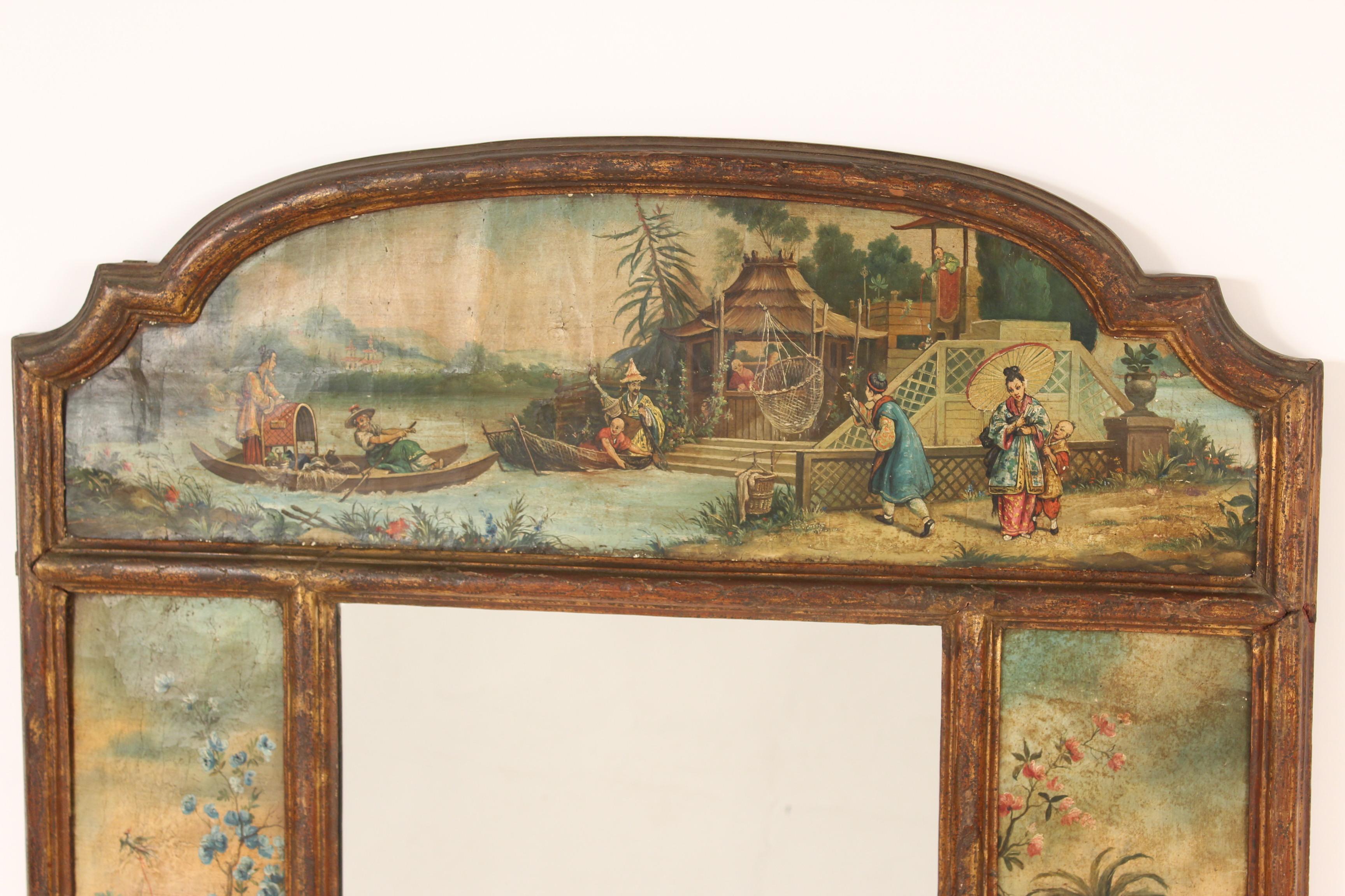 19th Century Chinoiserie Painted Italian Mirror