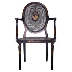 Chinoiserie Painted Open Armchair
