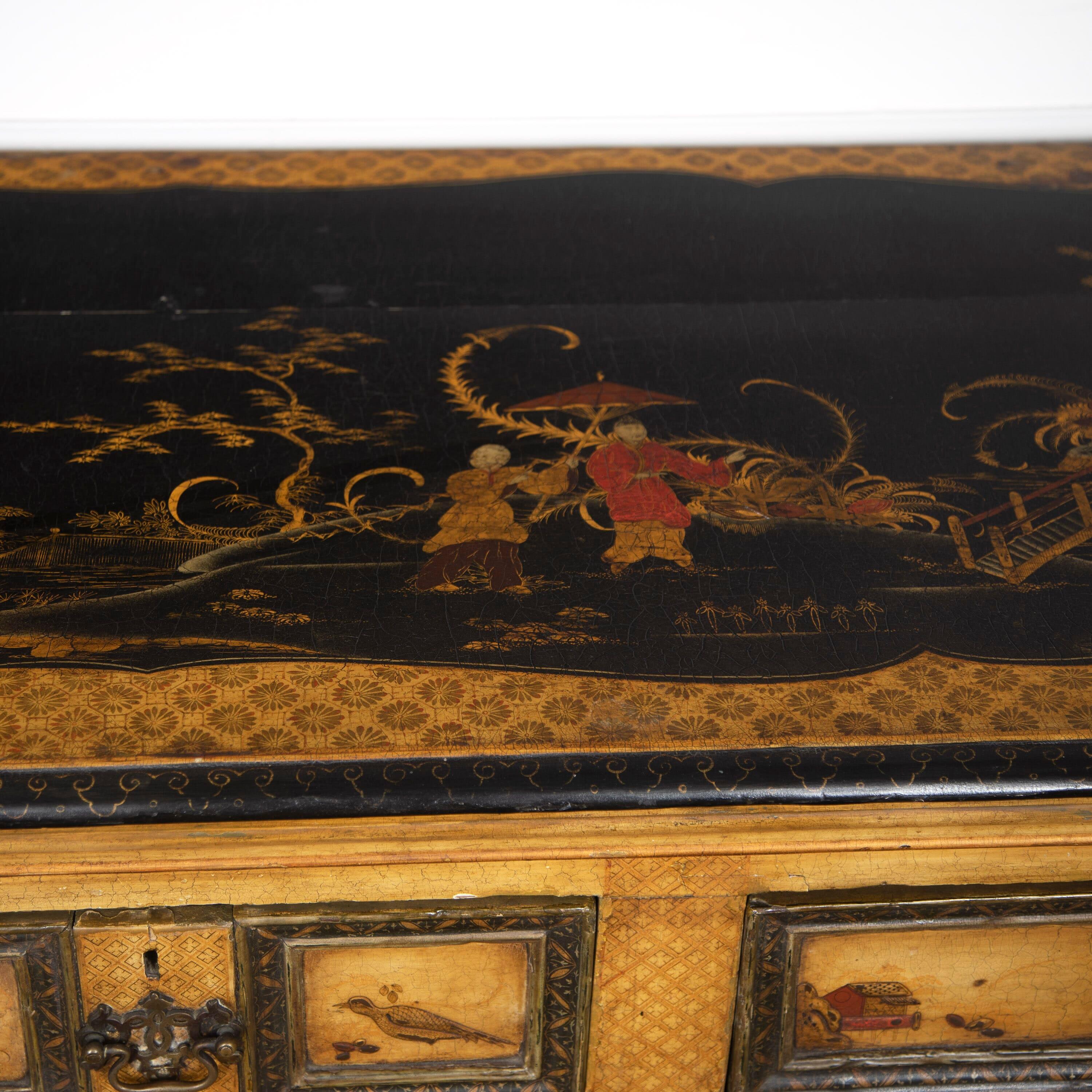 19th Century Chinoiserie Painted Serving Table For Sale