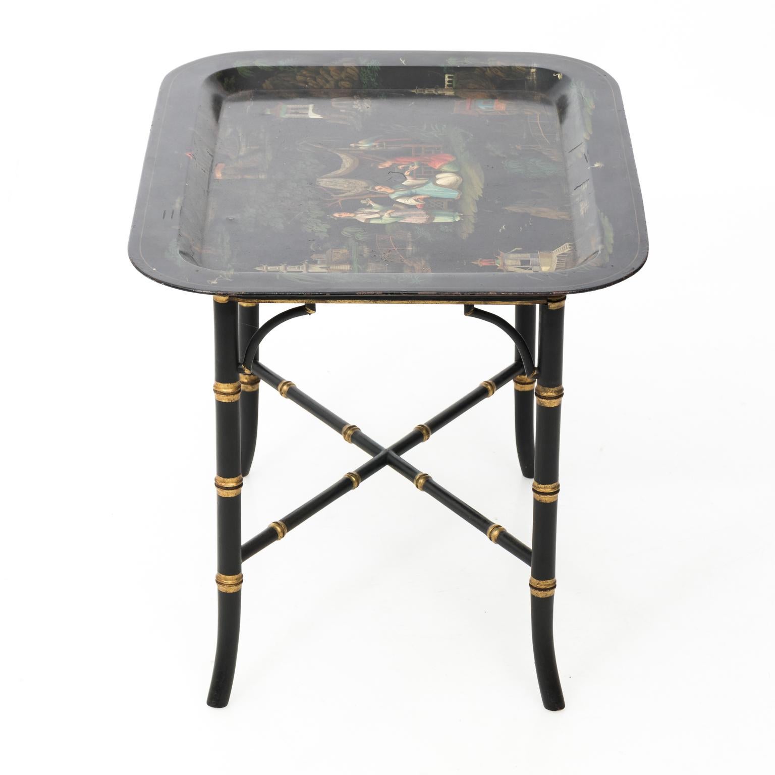Tôle Chinoiserie Painted Serving Tray