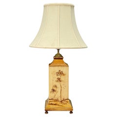 Chinoiserie, Madera Pintada, Latón, Lámpara de Mesa, EEUU, Años 60