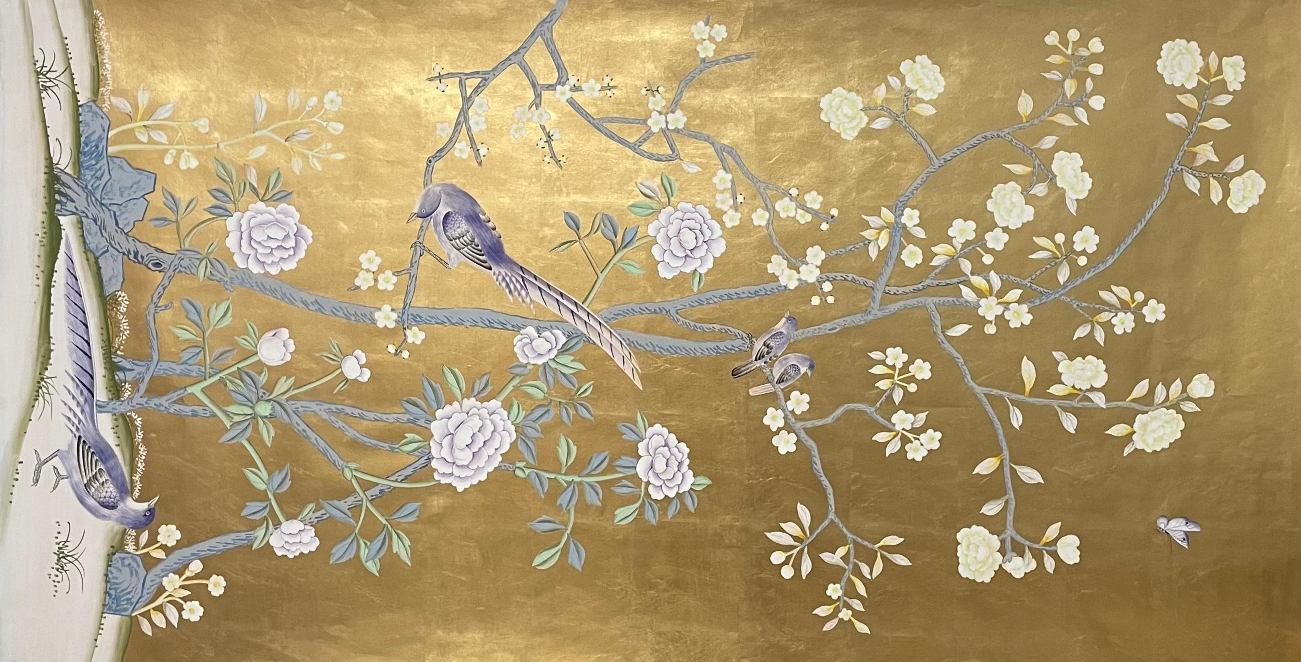 gold chinoiserie wallpaper