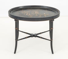 Chinoiserie Papier Mache Oval Tray Table