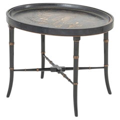 Chinoiserie Papier Mache Oval Tray Table