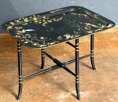 Chinoiserie Papier Mache Tray Table (Tray on Stand) from England