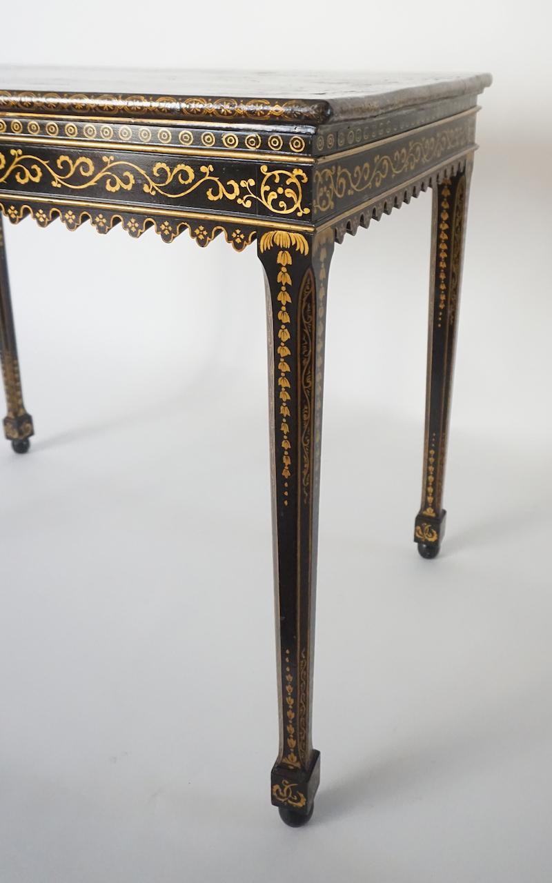 Chinoiserie Parcel-Gilt Black Lacquer Top Table, England, circa 1880 4