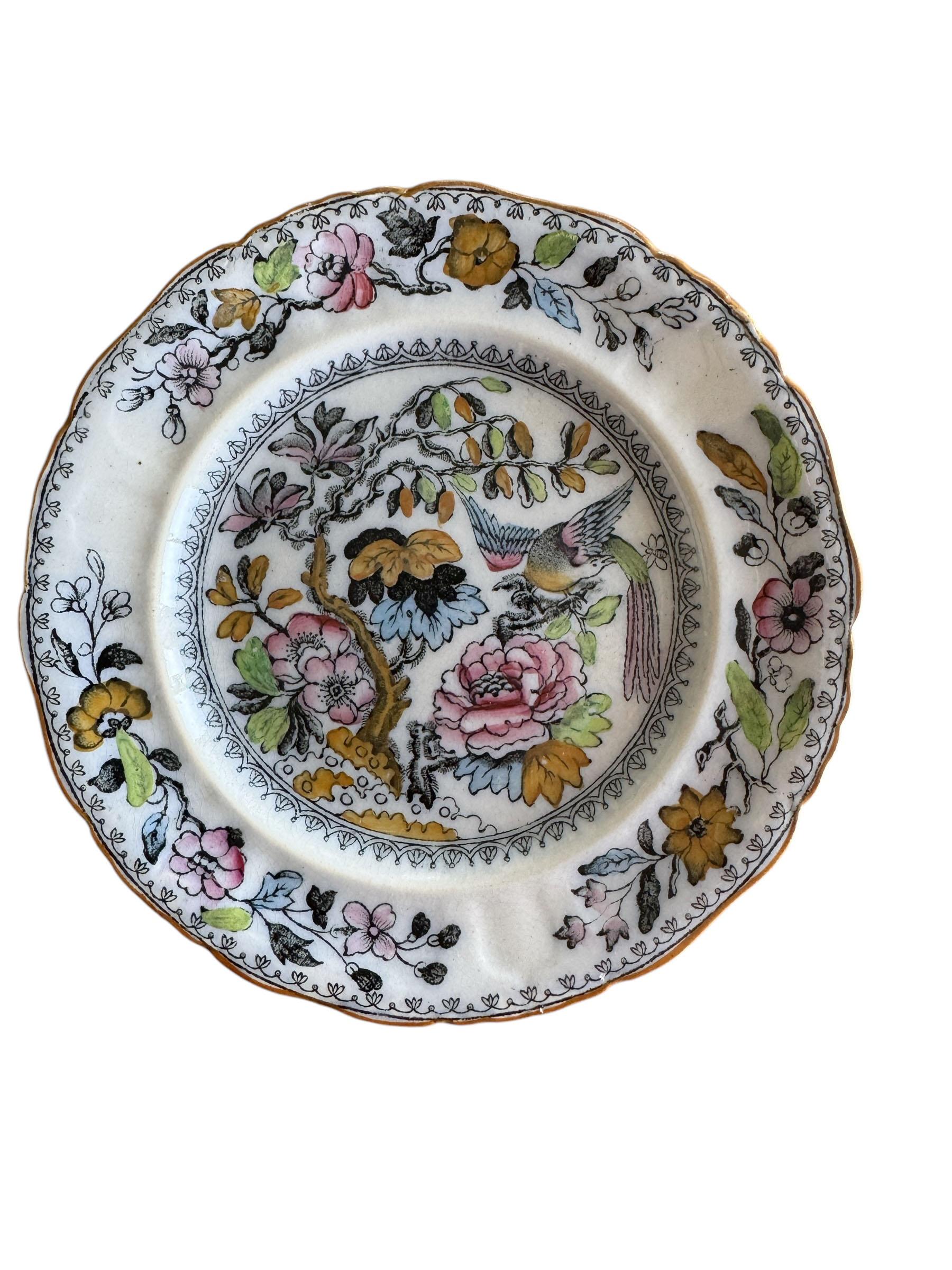 Late 19th Century Chinoiserie Polychrome Small Plates For Sale