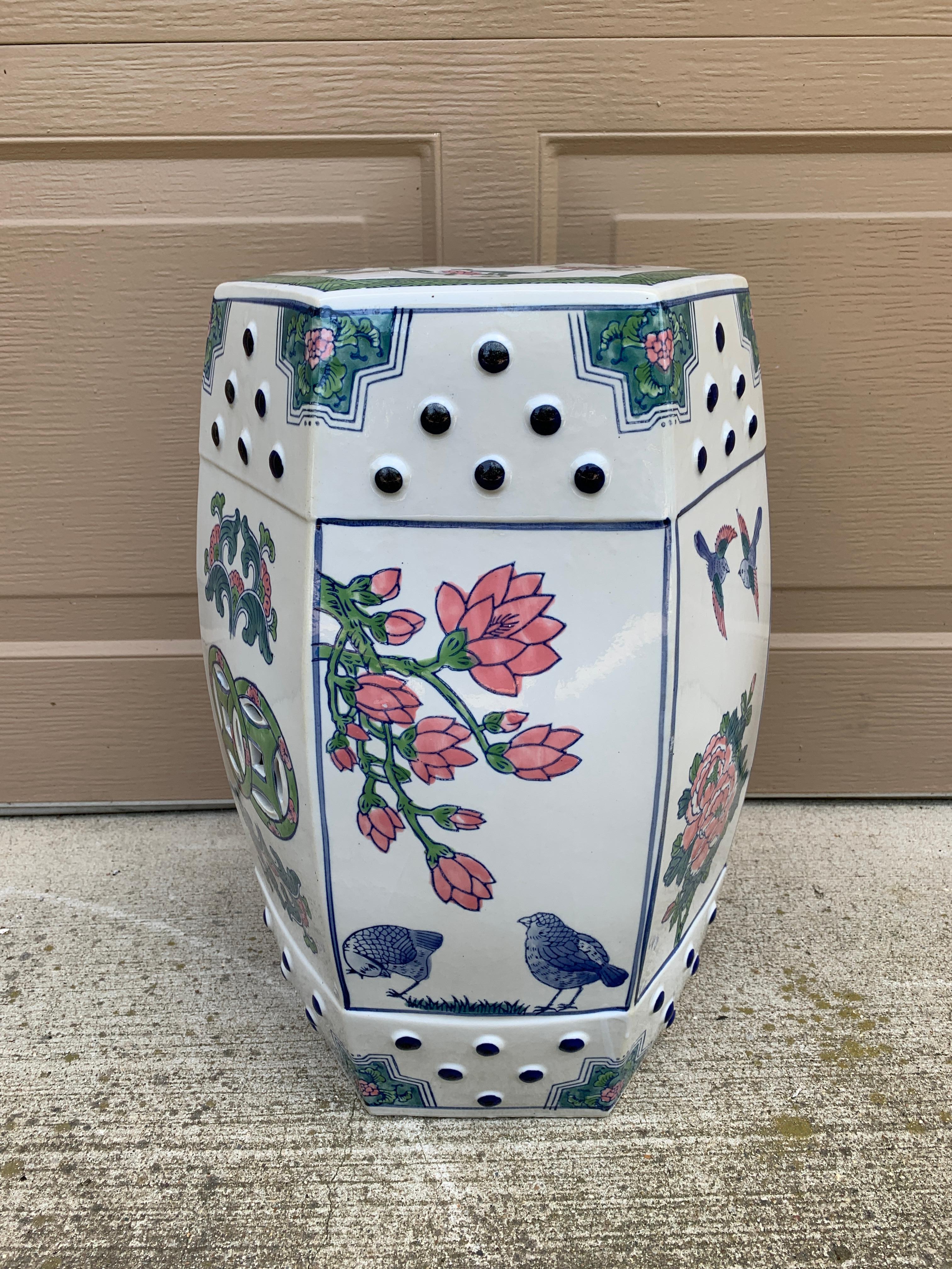 Chinoiserie Porcelain Garden Stool or Side Table For Sale 5