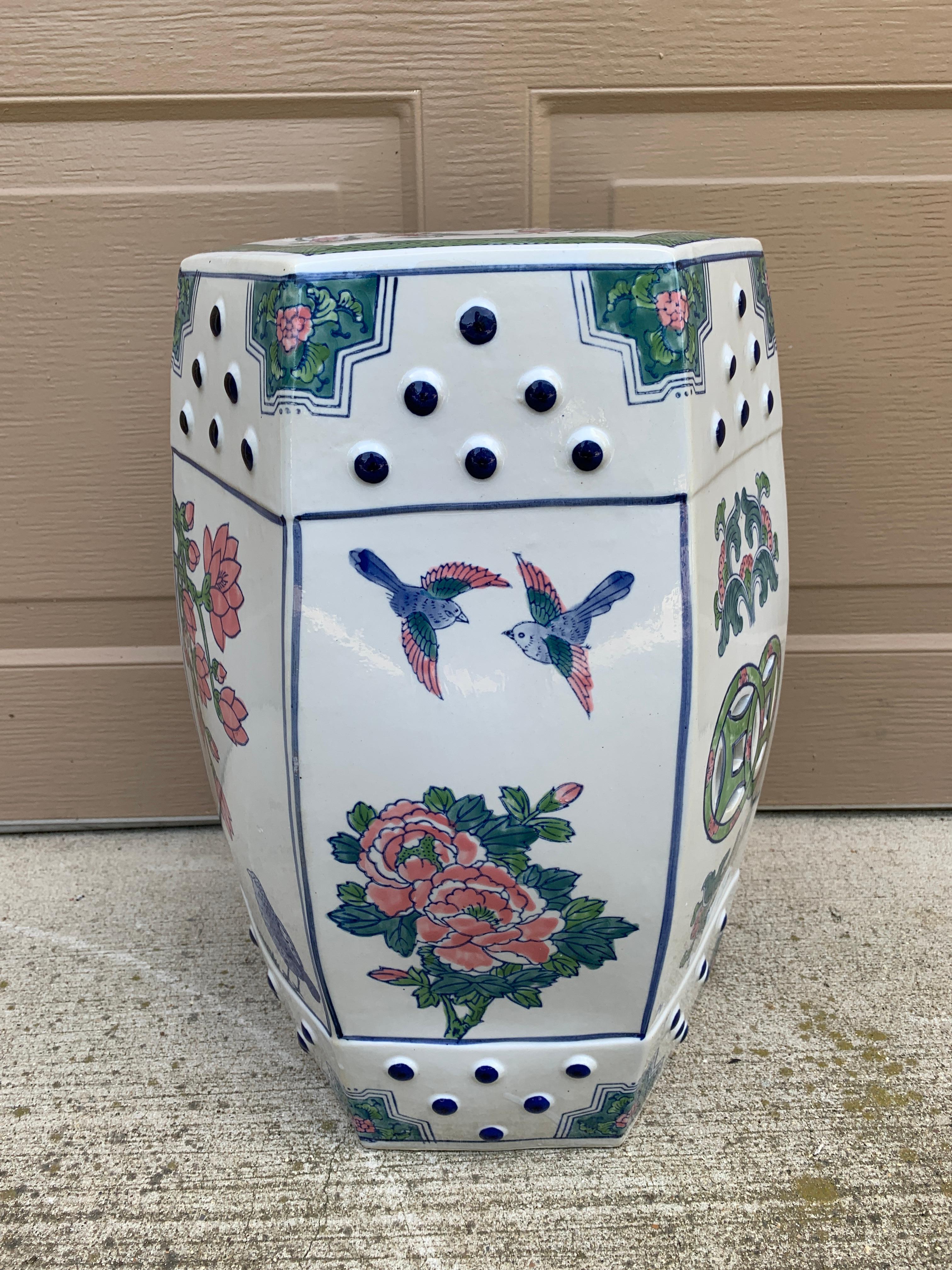 Chinoiserie Porcelain Garden Stool or Side Table For Sale 6