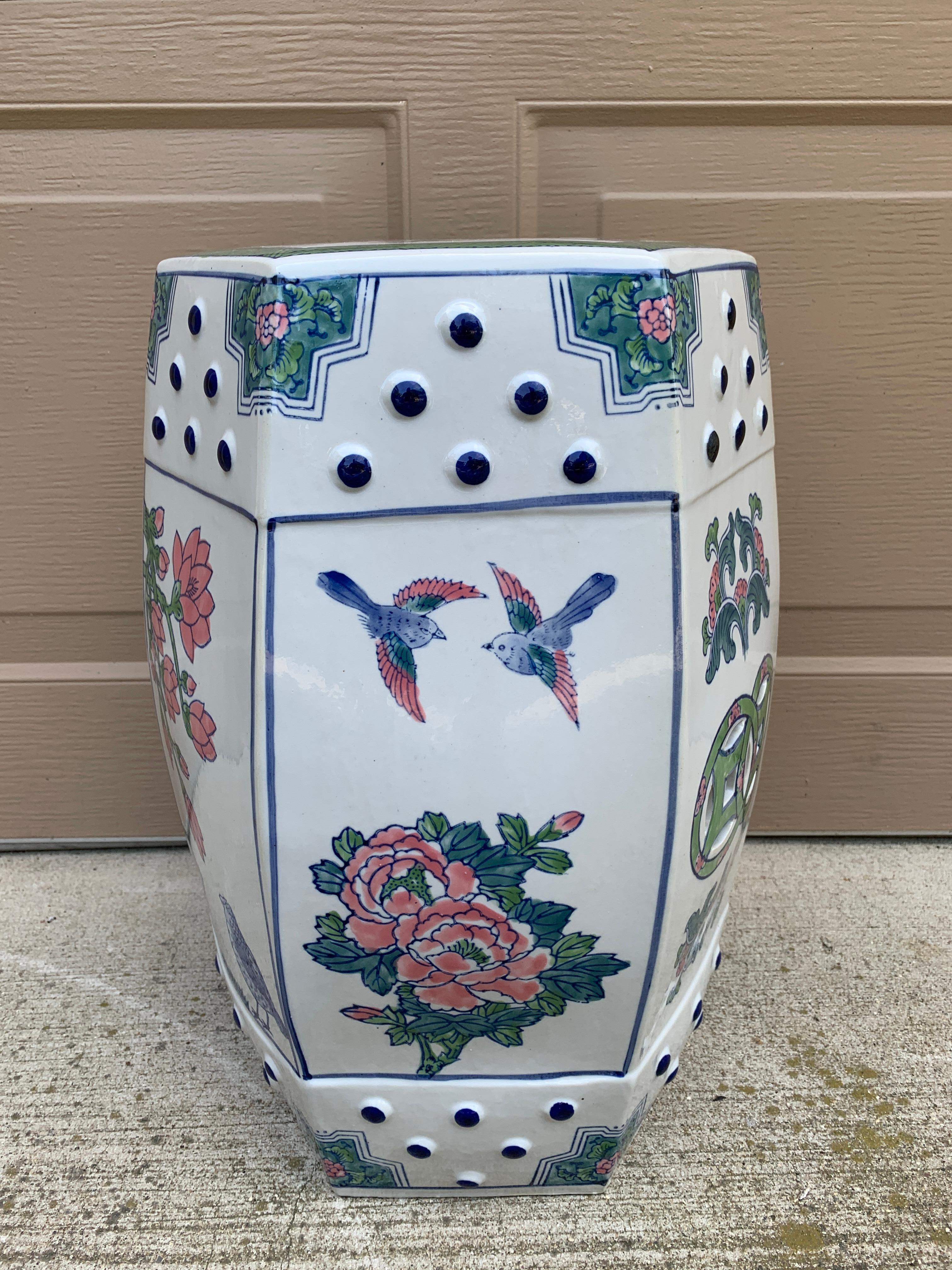 Chinoiserie Porcelain Garden Stool or Side Table For Sale 9