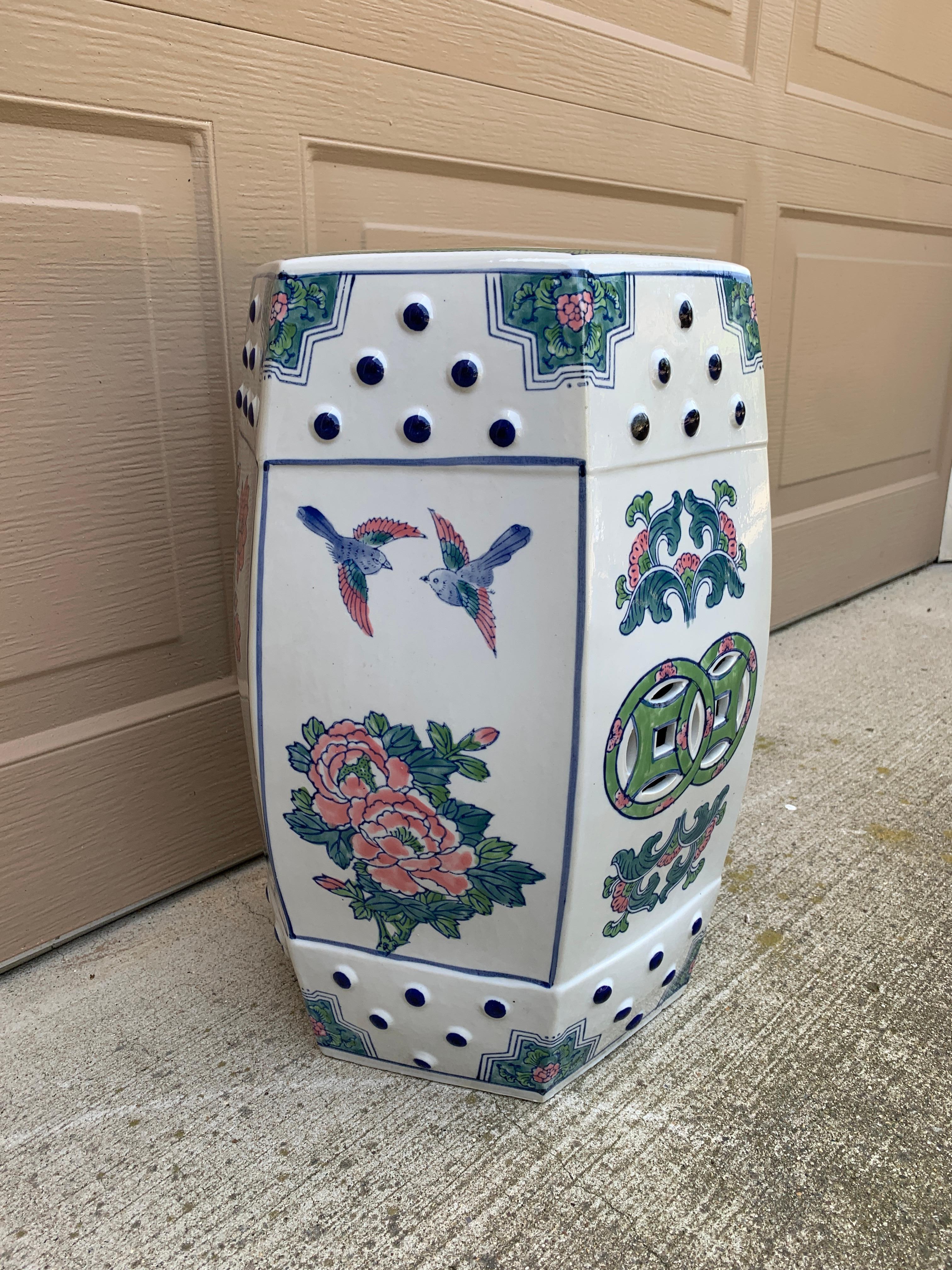 Chinoiserie Porcelain Garden Stool or Side Table For Sale 2