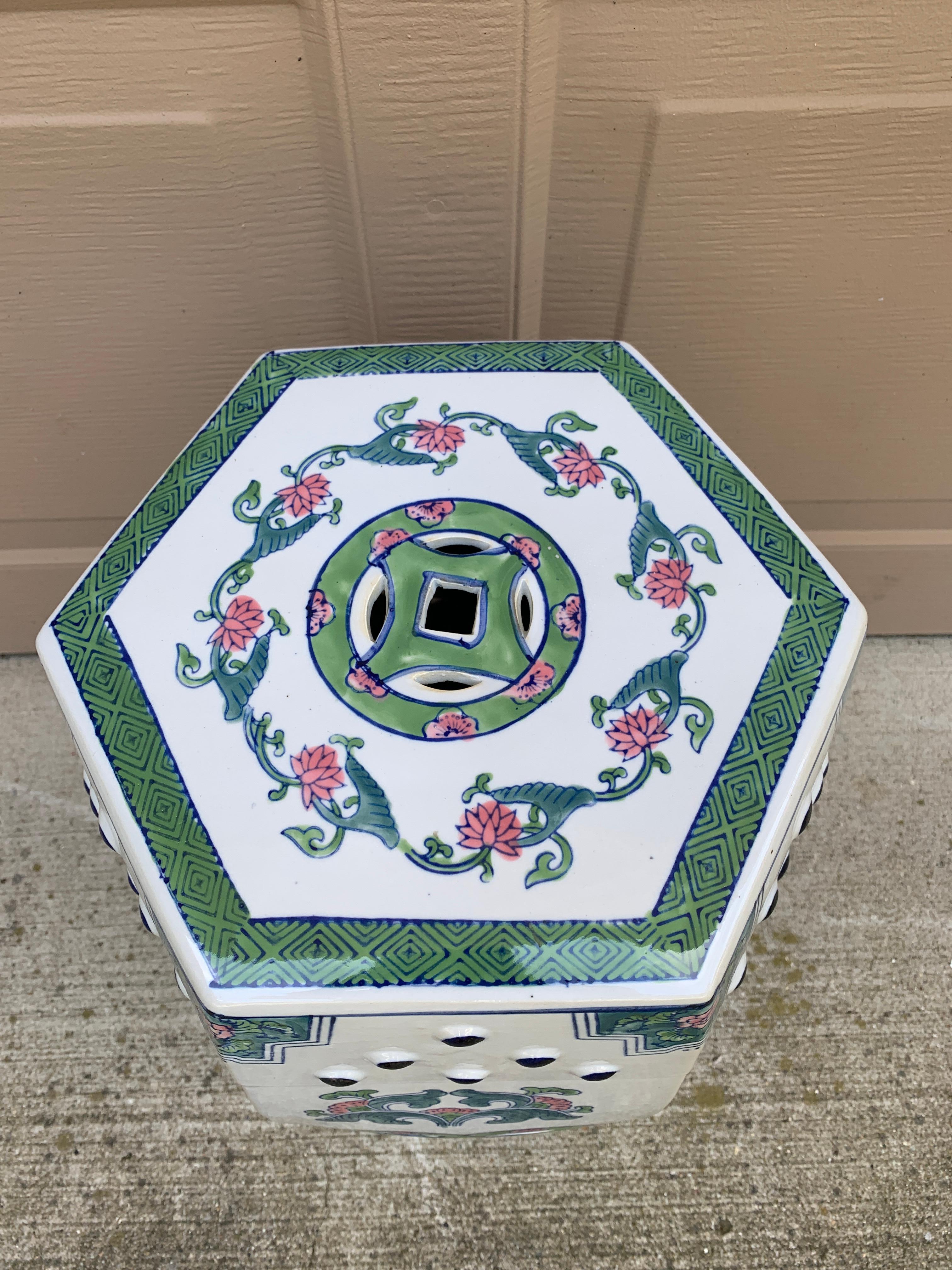 Chinoiserie Porcelain Garden Stool or Side Table For Sale 3