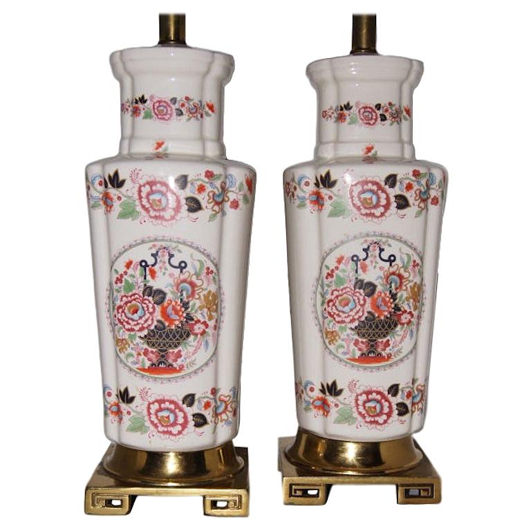 Lampes porcelaine chinoiseries en vente