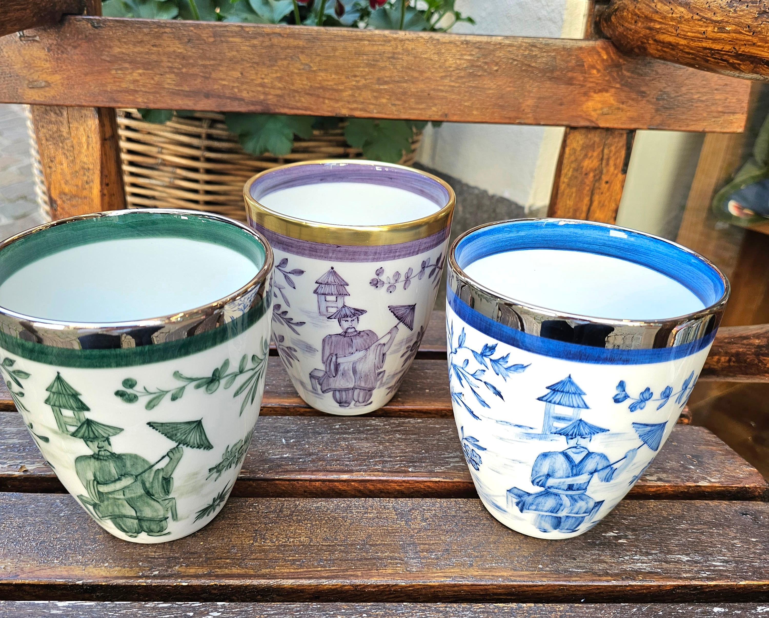 Cineserie Vaso in porcellana Chinoiserie dipinto a mano Sofina Boutique Kitzbühel in vendita
