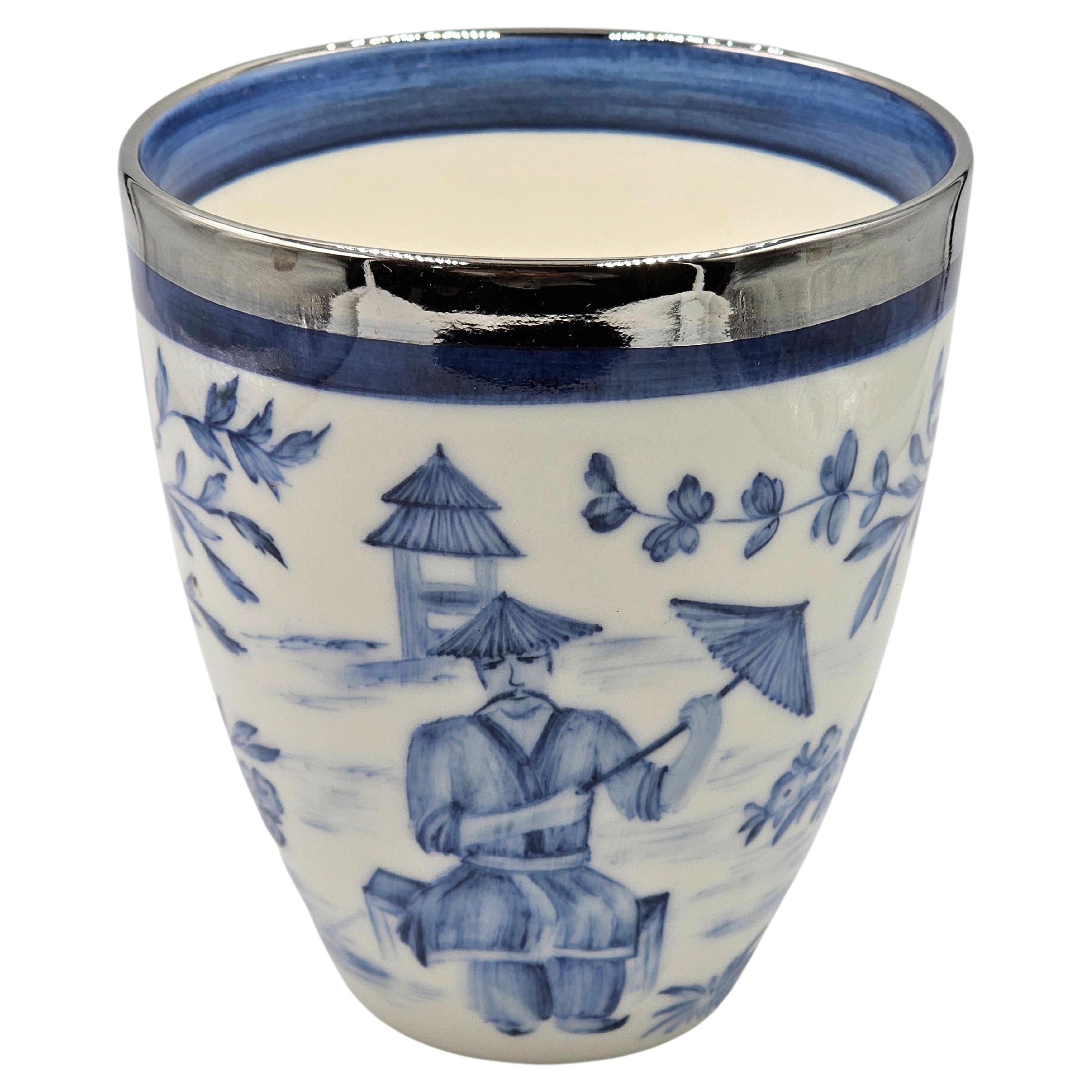 Chinoiserie Porzellanvase Handbemalt Sofina Boutique Kitzbühel im Angebot