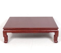 Chinoiserie Raffia Wrapped Coffee Table Refinished In Your Choice of Color