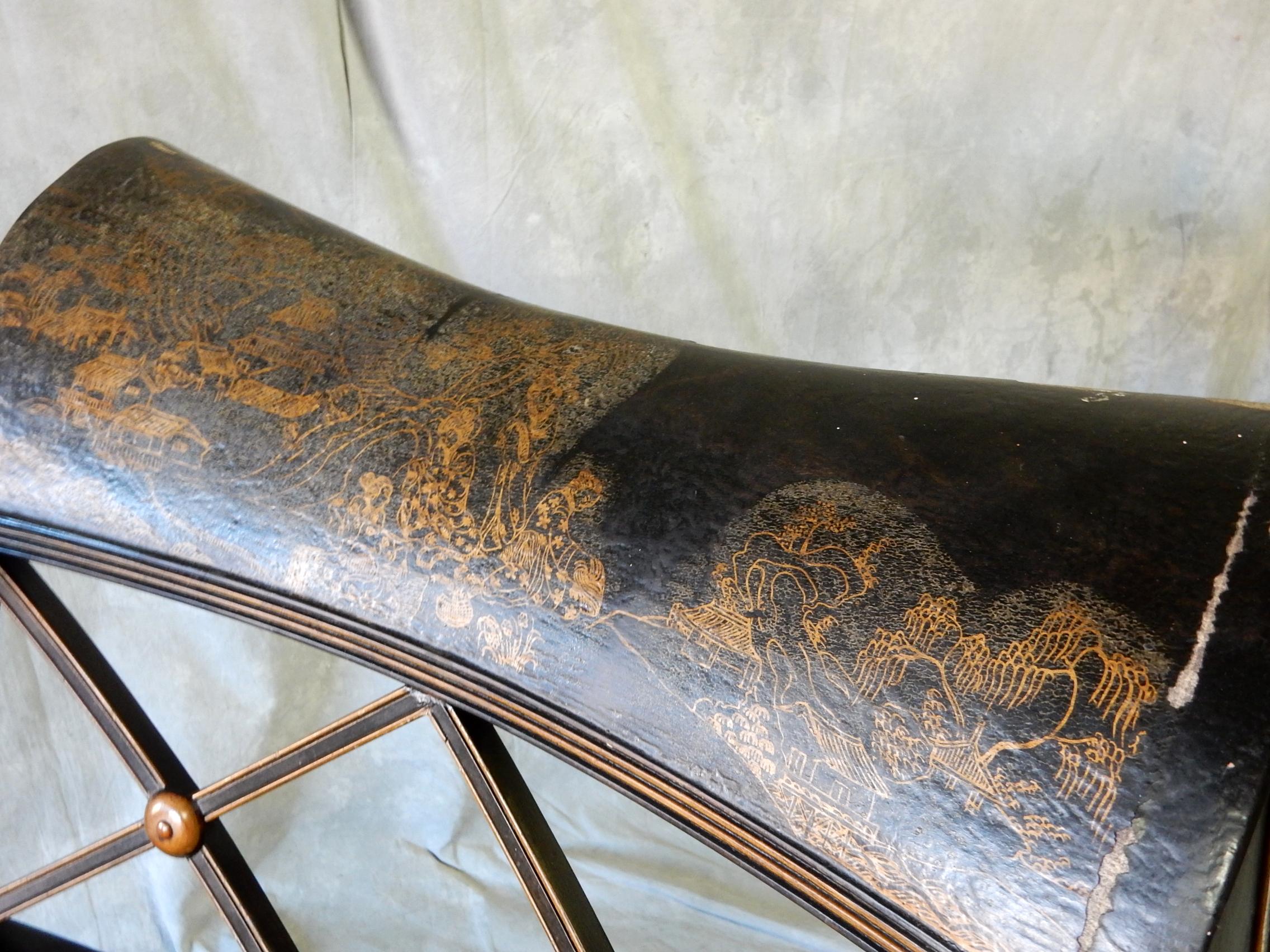 Chinoiserie Regency Desk Arm Chair by Interior-Crafts of Chicago, circa 1960's For Sale 3