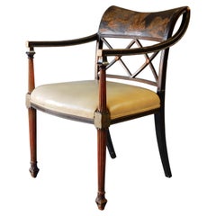 Vintage Chinoiserie Regency Desk Arm Chair by Interior-Crafts of Chicago, circa 1960's