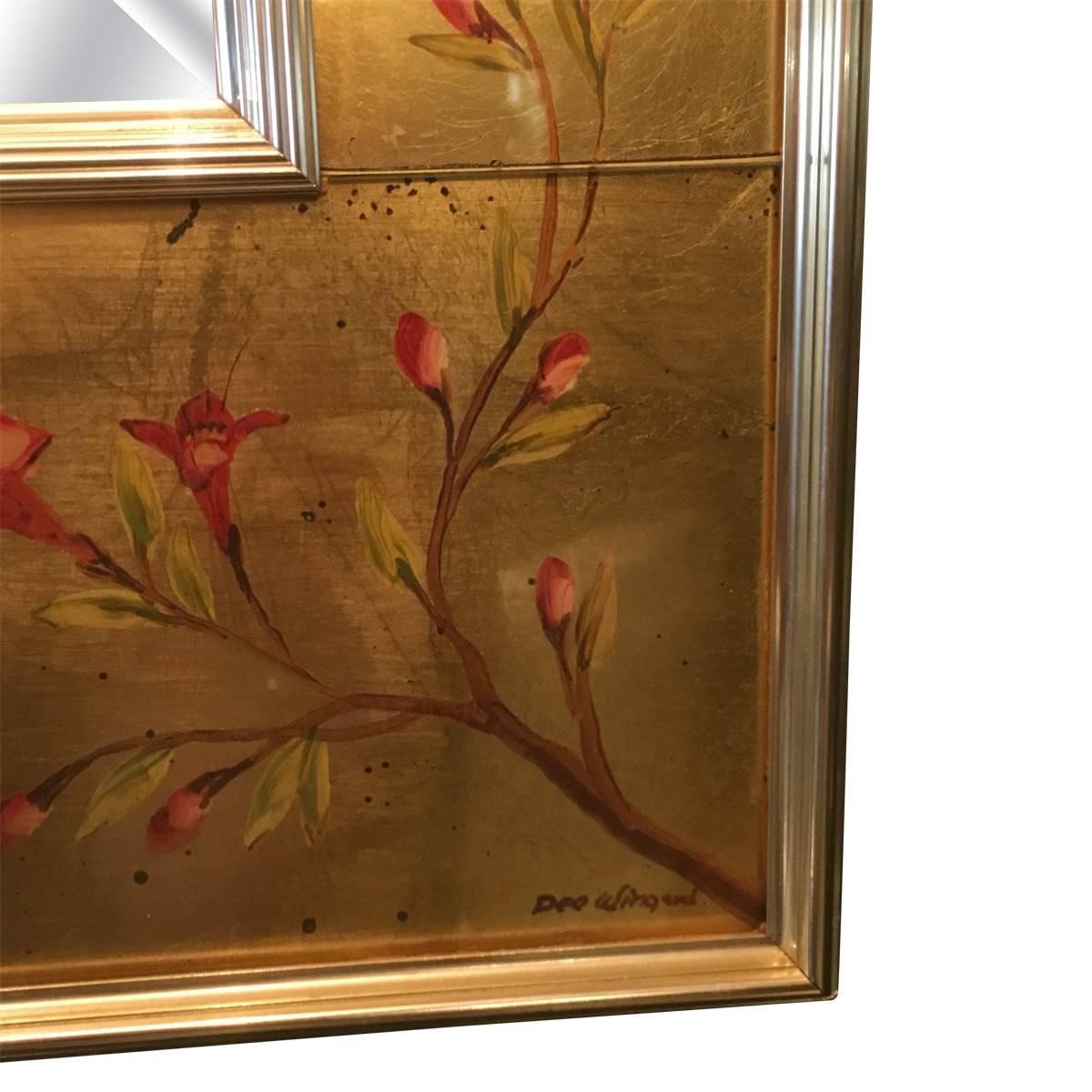 Unknown Chinoiserie Reverse Painted Wall Mirror
