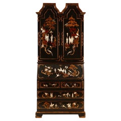Chinoiserie Secretary Desk Two Piece