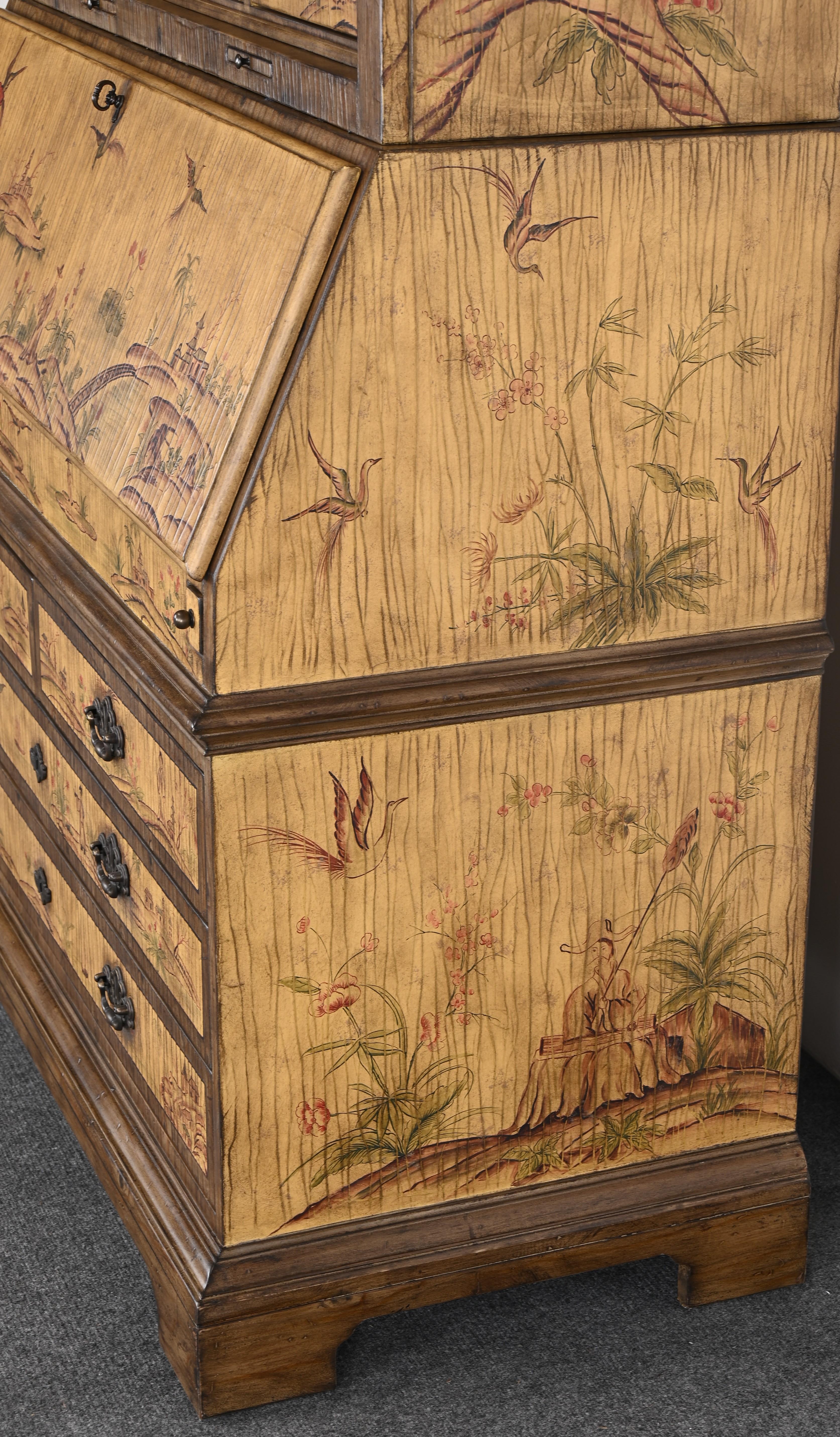 East Asian Chinoiserie Secretary in the Manner of Maitland Smith, 1990s