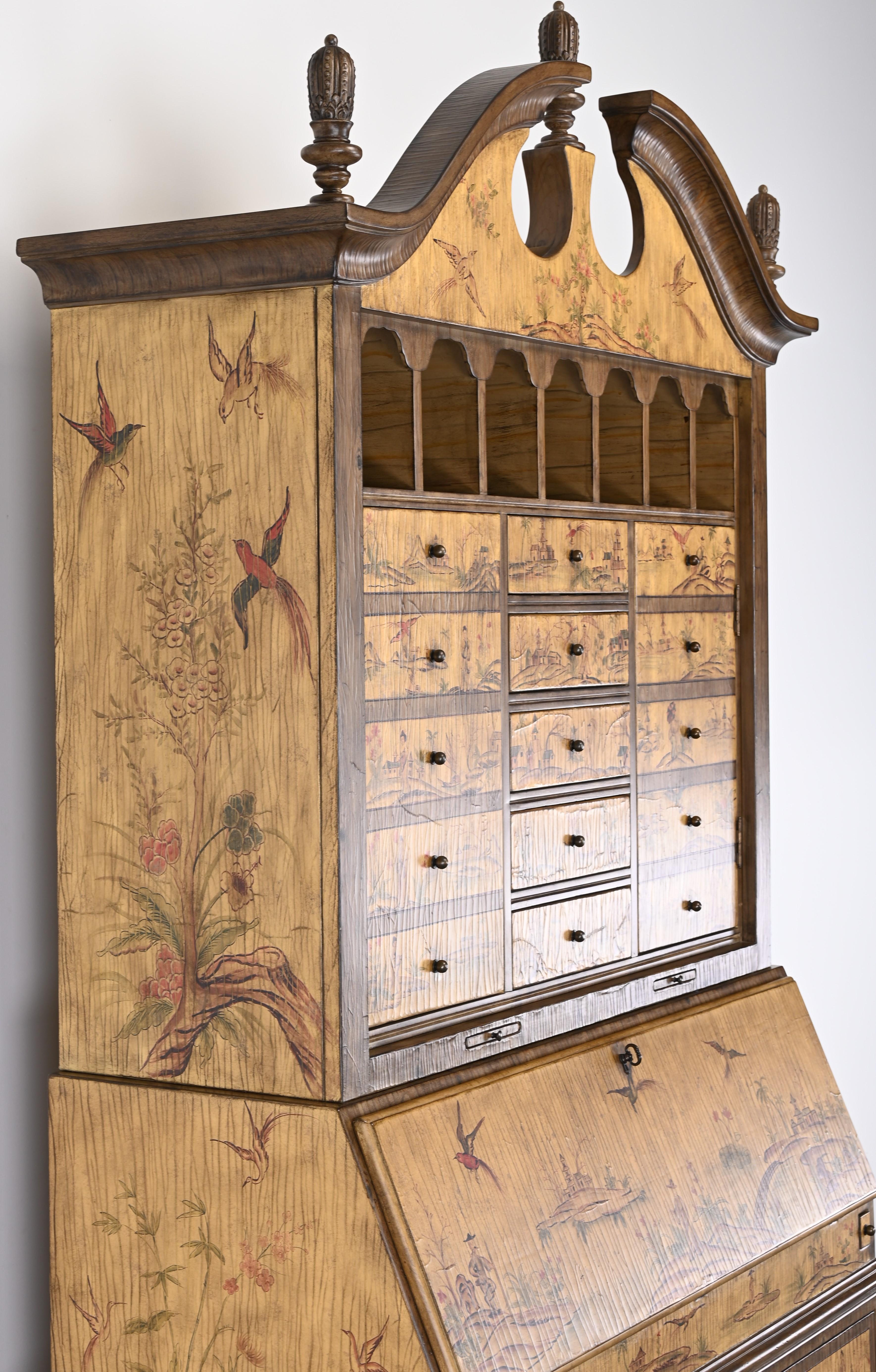Chinoiserie Secretary in the Manner of Maitland Smith, 1990s In Good Condition In Hamburg, PA